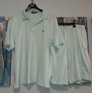 Polo-Ralph Lauren Short Set, 2XB, Teal/Aqua